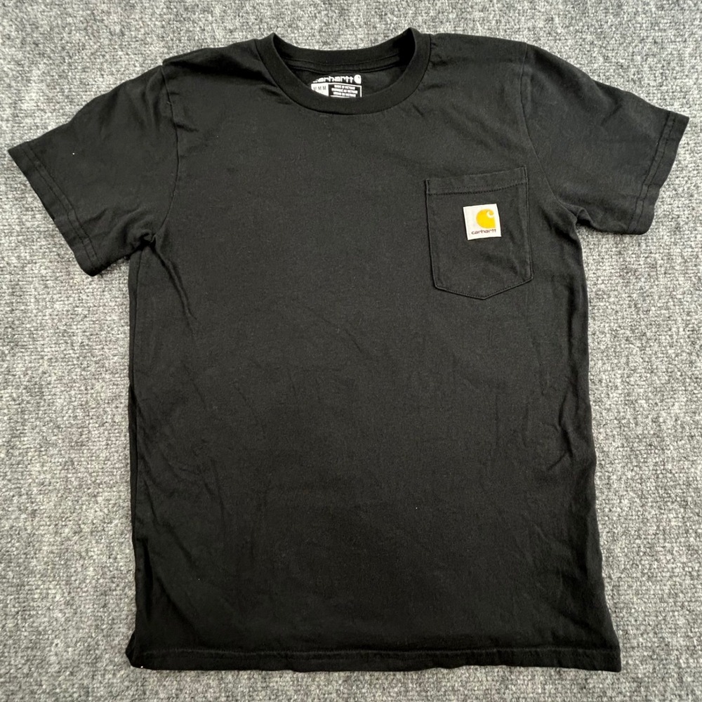 Carhartt Boys Black Short Sleeve Pocket T-Shirt TK6482-B Size M 10-12